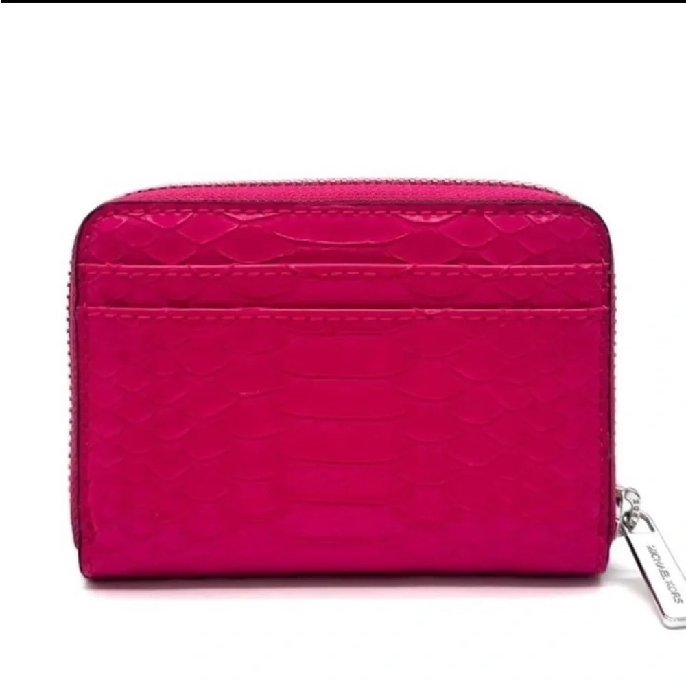 Michael Kors Medium ZA Card Case Wallet Electric Pink Multi